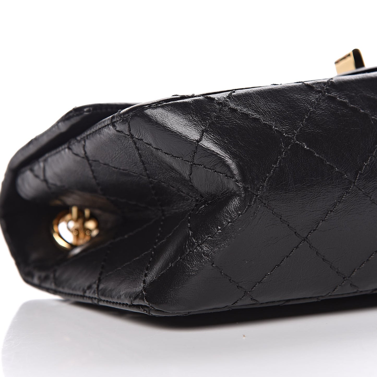 Aged Calfskin Quilted 2.55 Reissue Mini Flap Black
