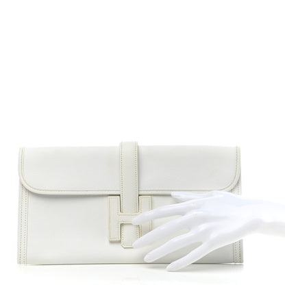 Hermes Epsom Jige Elan 29 Clutch White 2 of 9