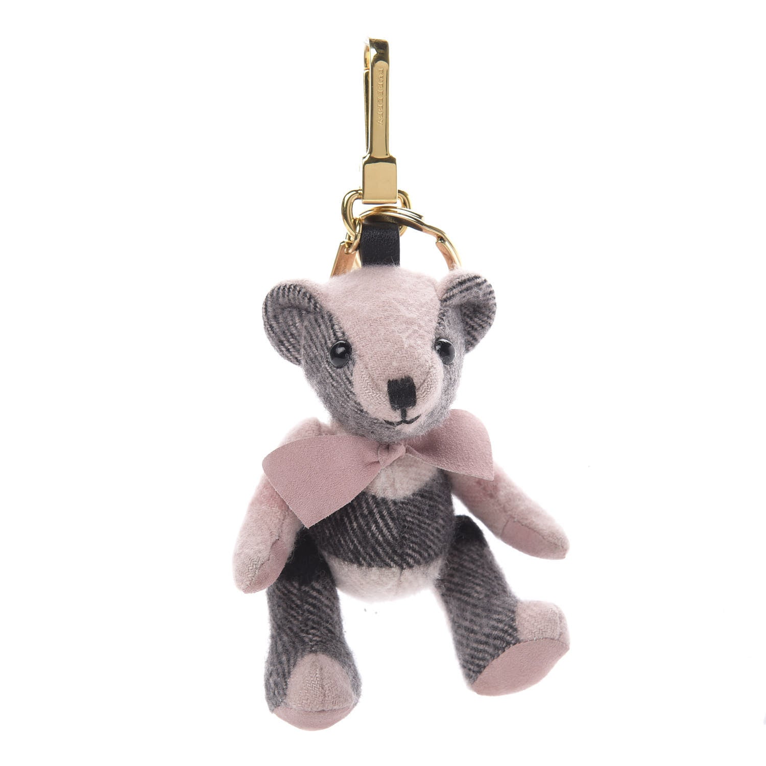 Burberry Cashmere House Check Thomas Bear Bag Charm Ash Rose 1 of 4