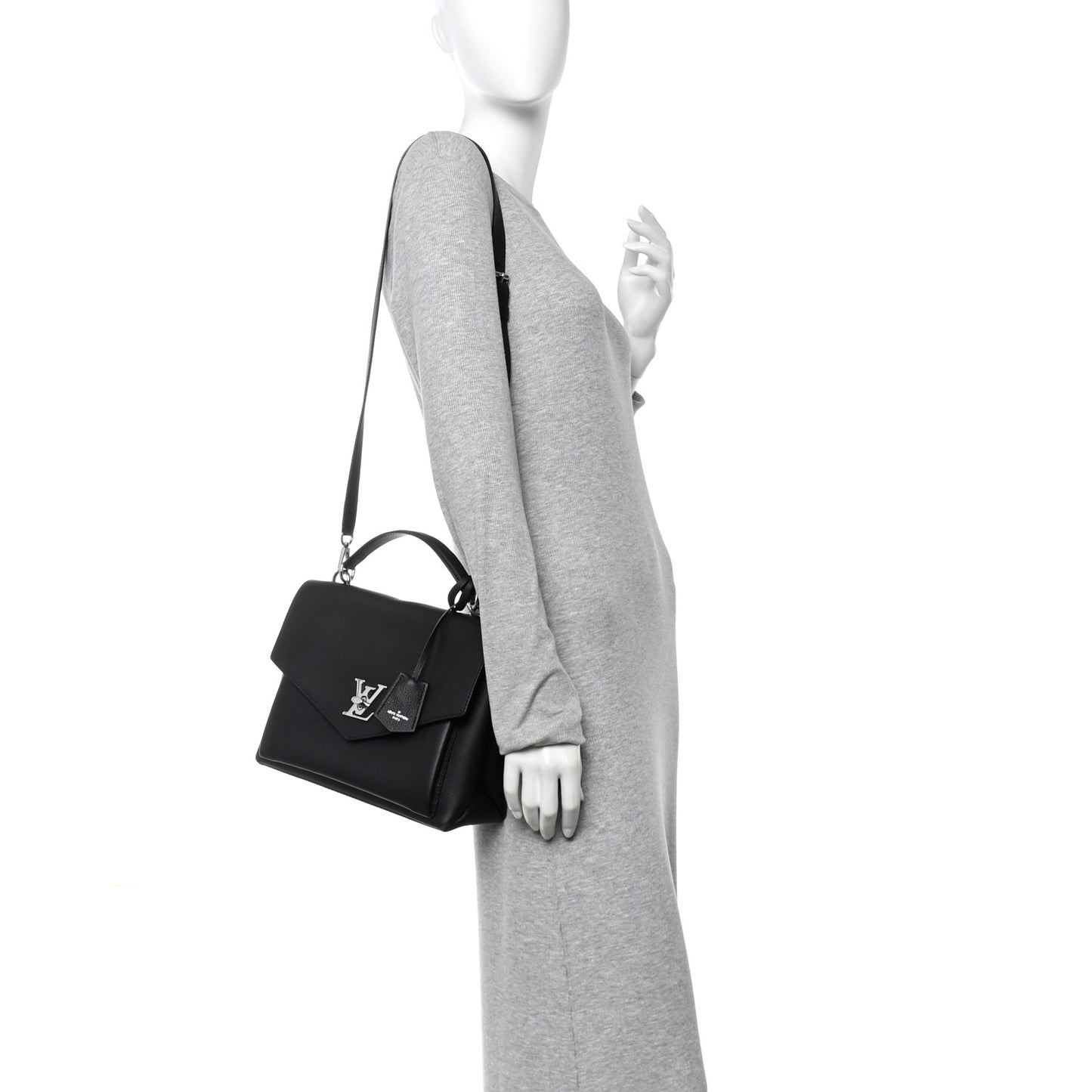 Soft Calfskin My Lockme Top Handle Black