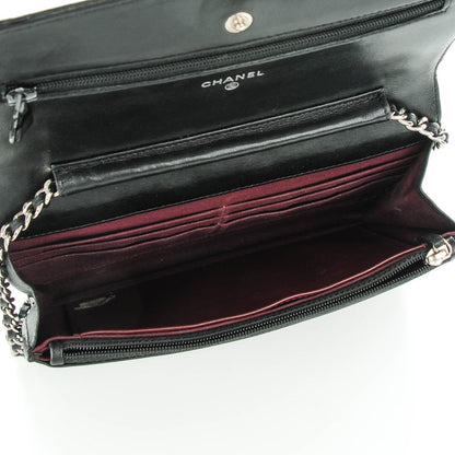Chanel Lambskin Quilted Wallet On Chain WOC Black 5 of 9