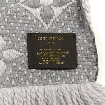 Louis Vuitton Wool Silk Logomania Scarf Pearl Grey 3 of 4