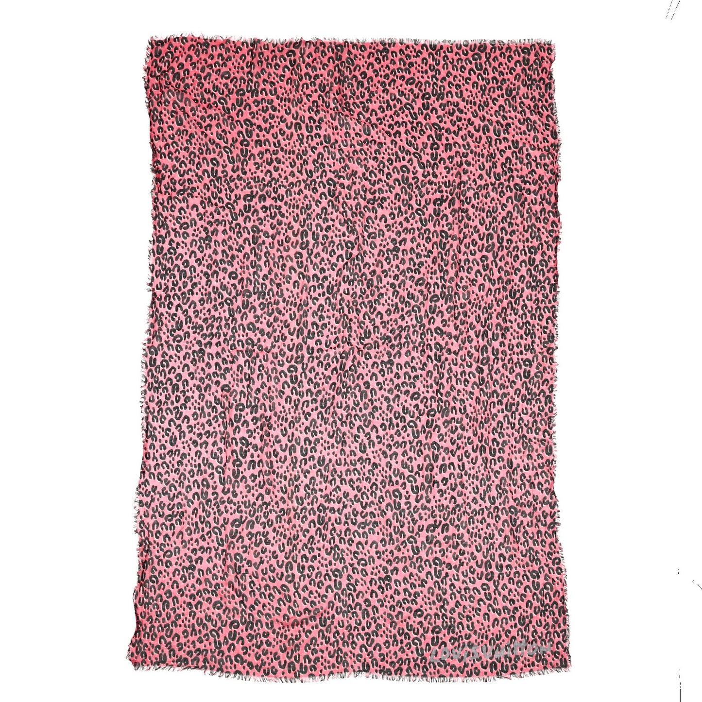 Cashmere Silk Leopard Etole Stole Corail