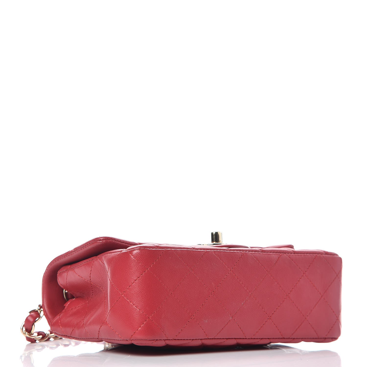 Chanel Lambskin Quilted Mini Rectangular Flap Red 4 of 11