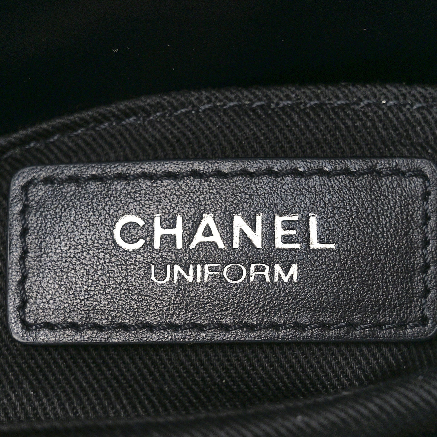 Calfskin Quilted CC Uniform Flap Belt Bag Black