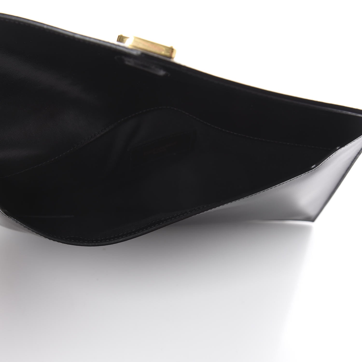 Saint Laurent Smooth Shiny Calfskin Monogram Uptown Pouch Black 4 of 5