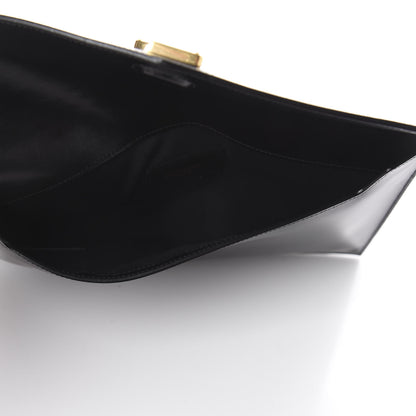 Saint Laurent Smooth Shiny Calfskin Monogram Uptown Pouch Black 4 of 5
