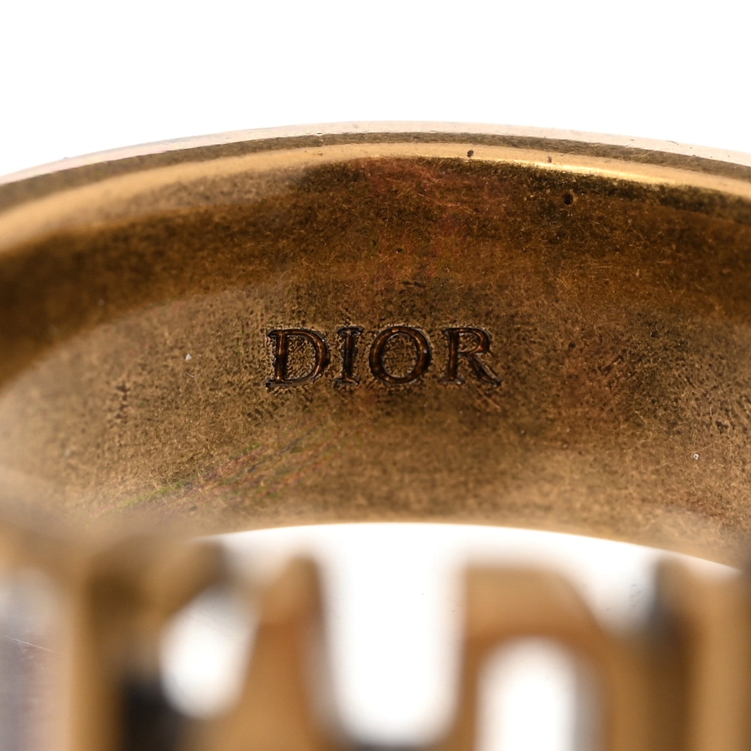 Christian Dior Metal Baguette Crystal J'Adior Ring 52 6 Gold 5 of 5