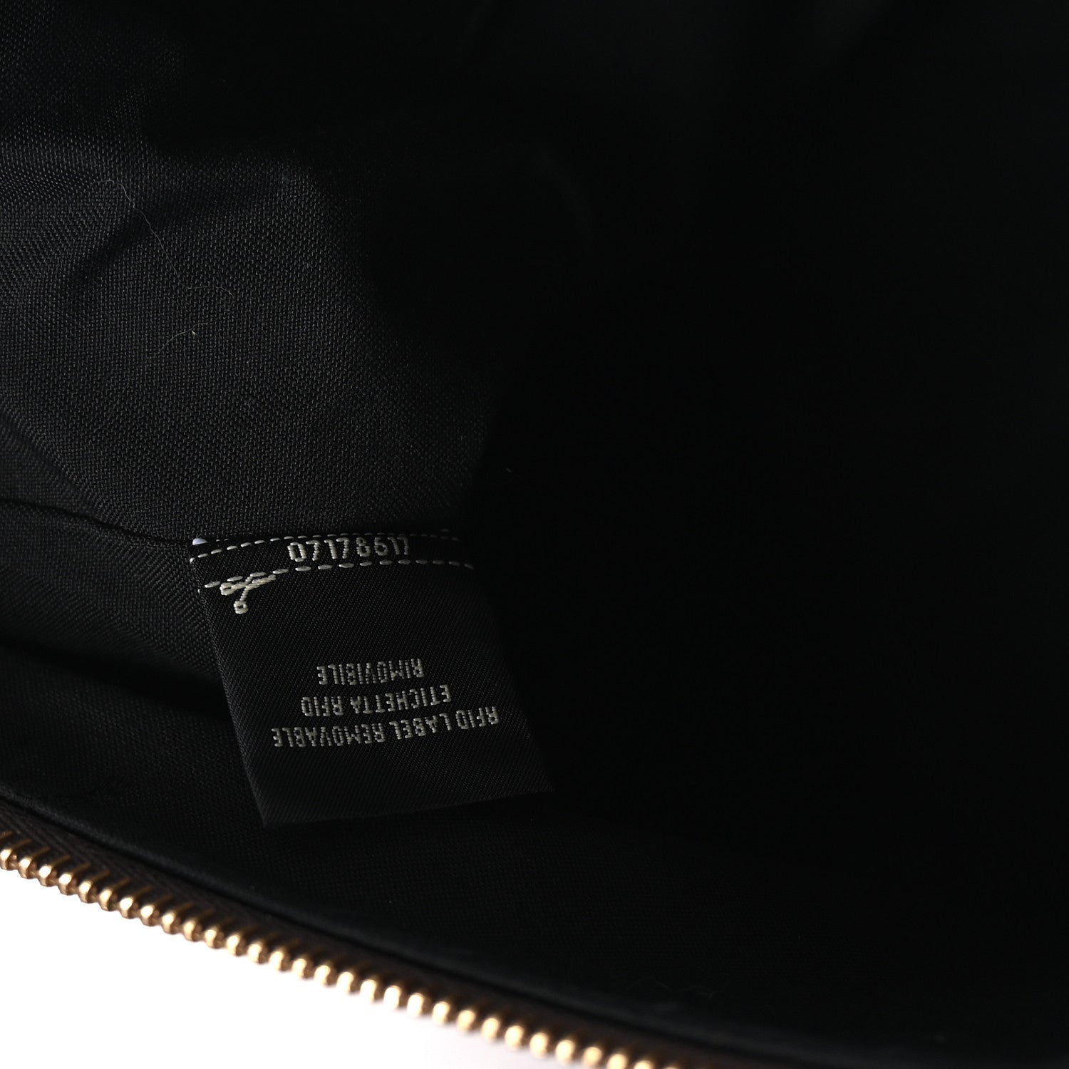 Fendi Glazed Fabric Vitello Century FF 1974 Stamp Patch Large Flat Pouch Mogano Panna Black 6 of 8