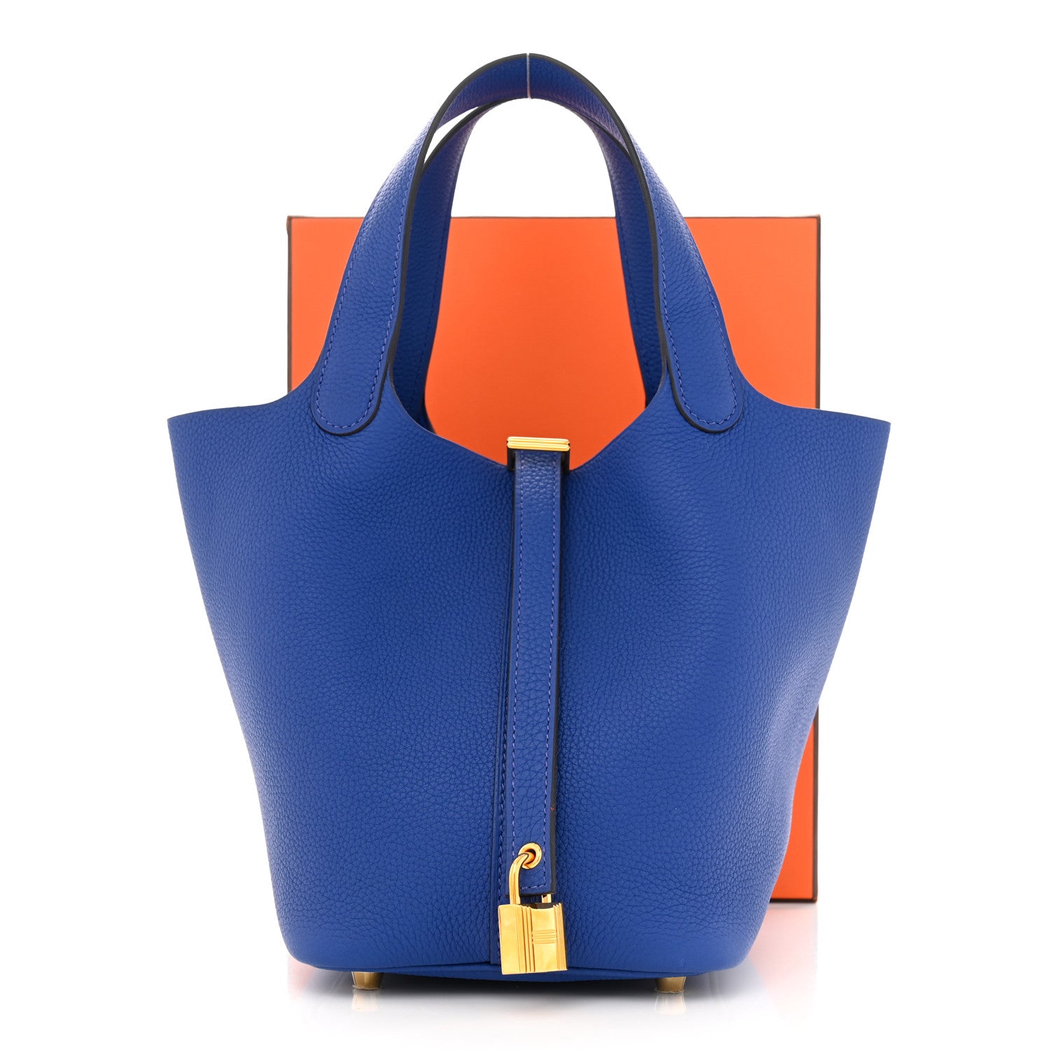 Hermes Taurillon Maurice Picotin Lock 18 PM Bleu Royal 10 of 10