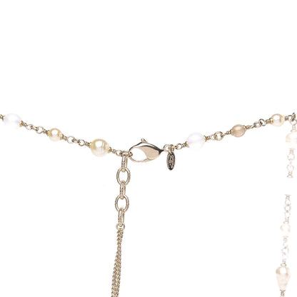 Chanel Enamel Graduated Pearl CC Long Necklace Gold 4 of 5