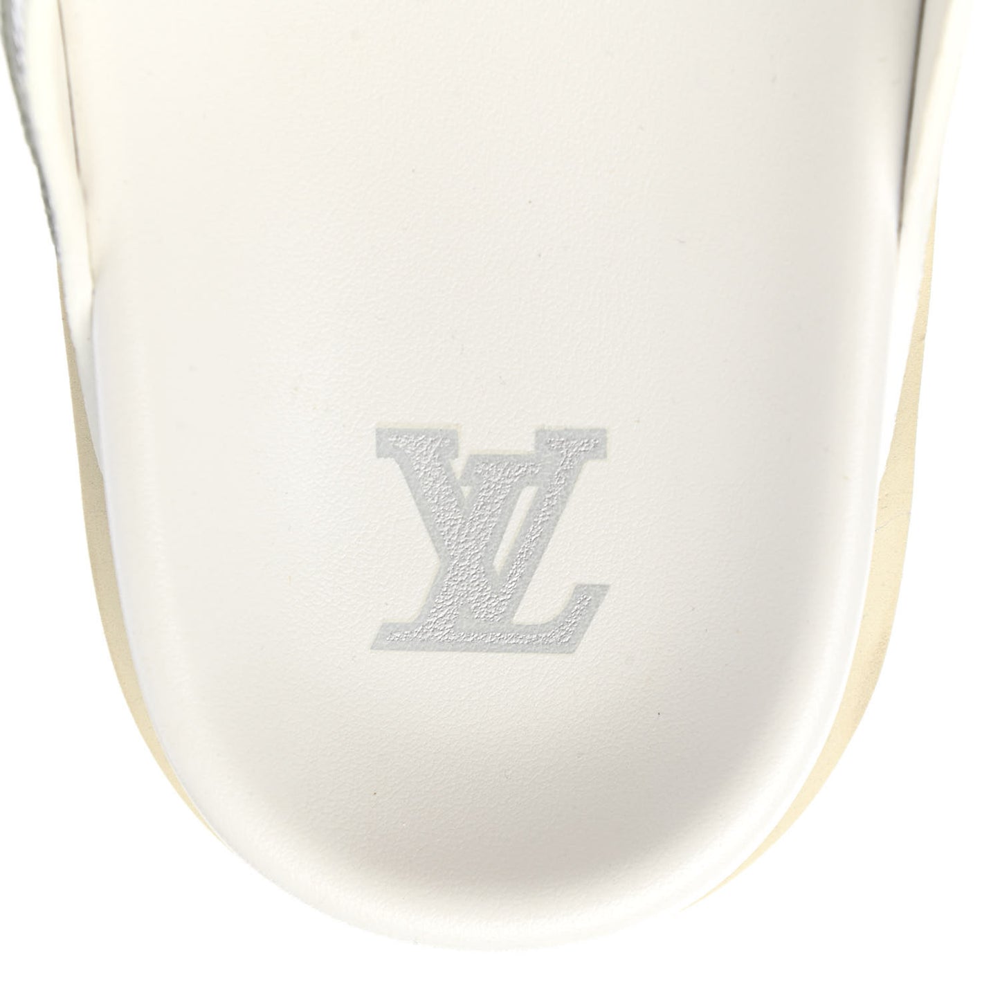 Metallic Mix Materials Mens LV Script Trainer Mules 9 Silver Multicolor