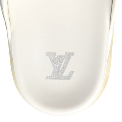 Louis Vuitton Metallic Mix Materials Mens LV Script Trainer Mules 9 Silver Multicolor 7 of 9