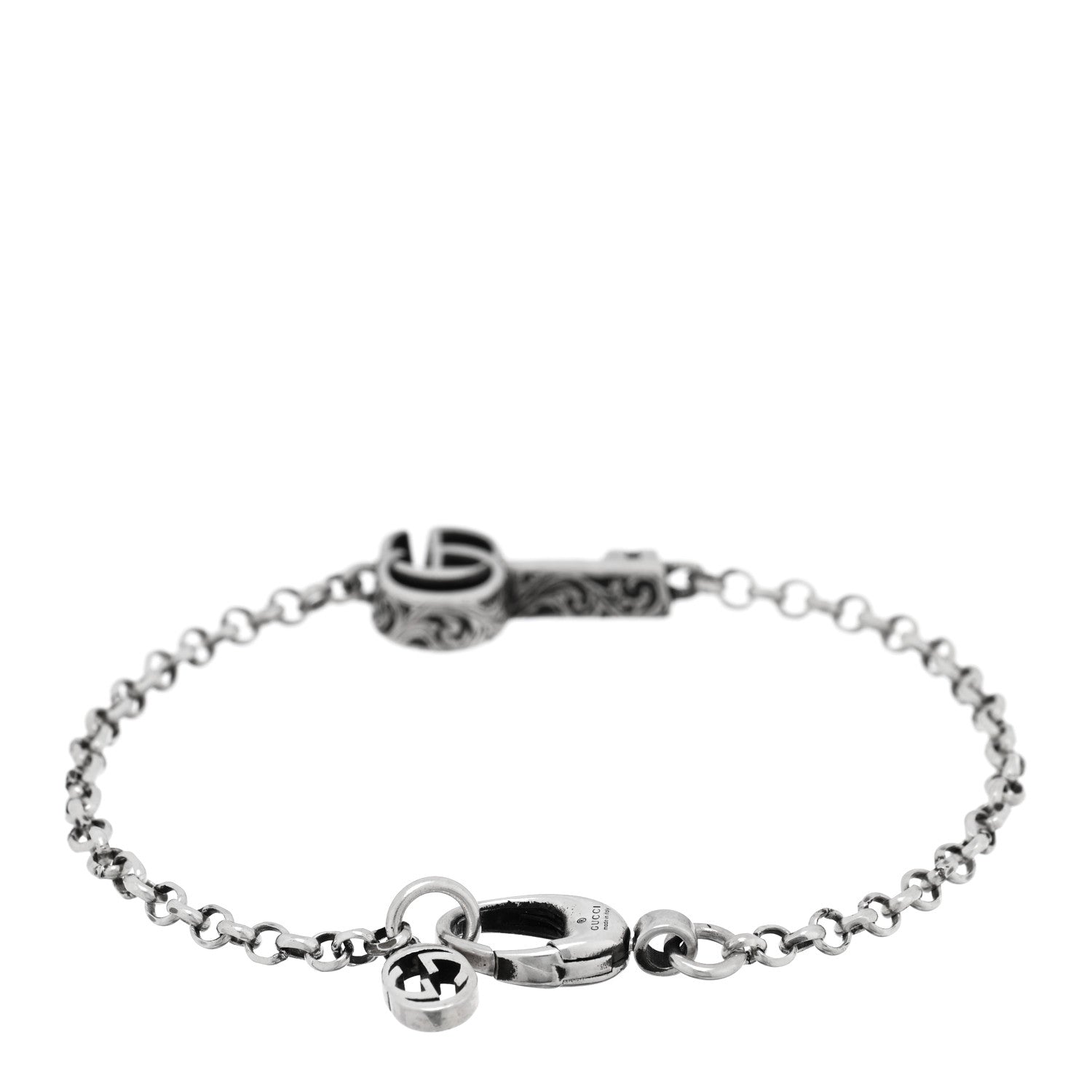 Gucci Sterling Silver Double G Key Bracelet 2 of 4