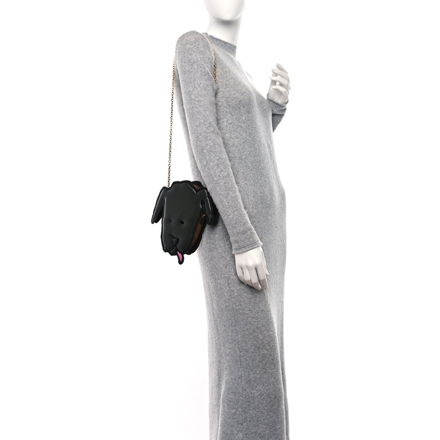 Epi Catogram Dog Face Clutch Black