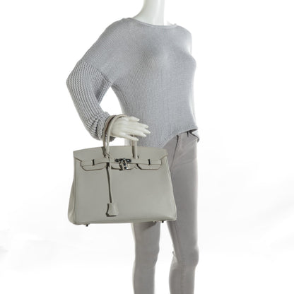 Hermes Taurillon Clemence Birkin 35 Gris Perle 2 of 15