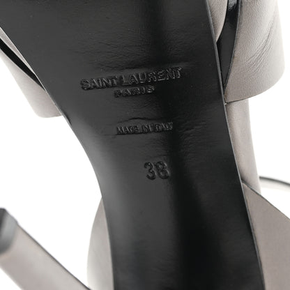 Saint Laurent Calfskin Tribute 105 Platform Sandals 38 Grey 7 of 9