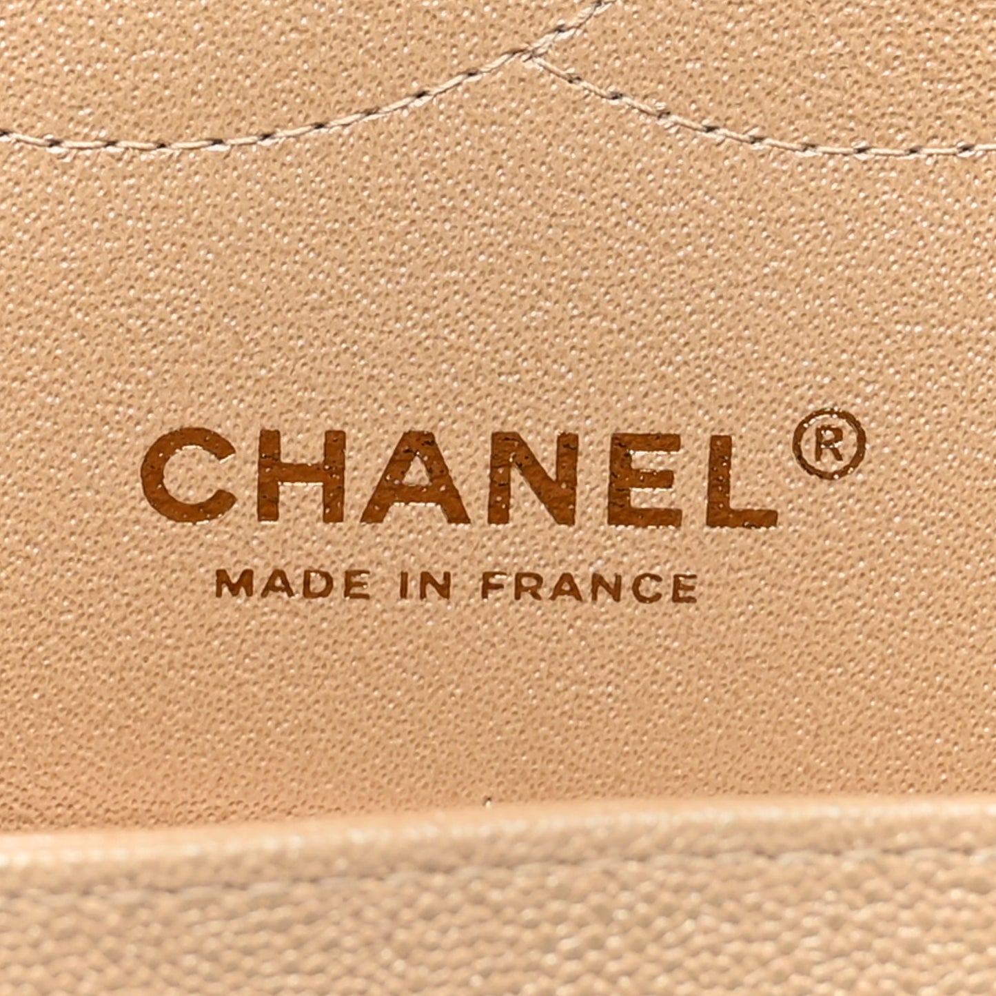 Iridescent Caviar Quilted Jumbo Double Flap Beige