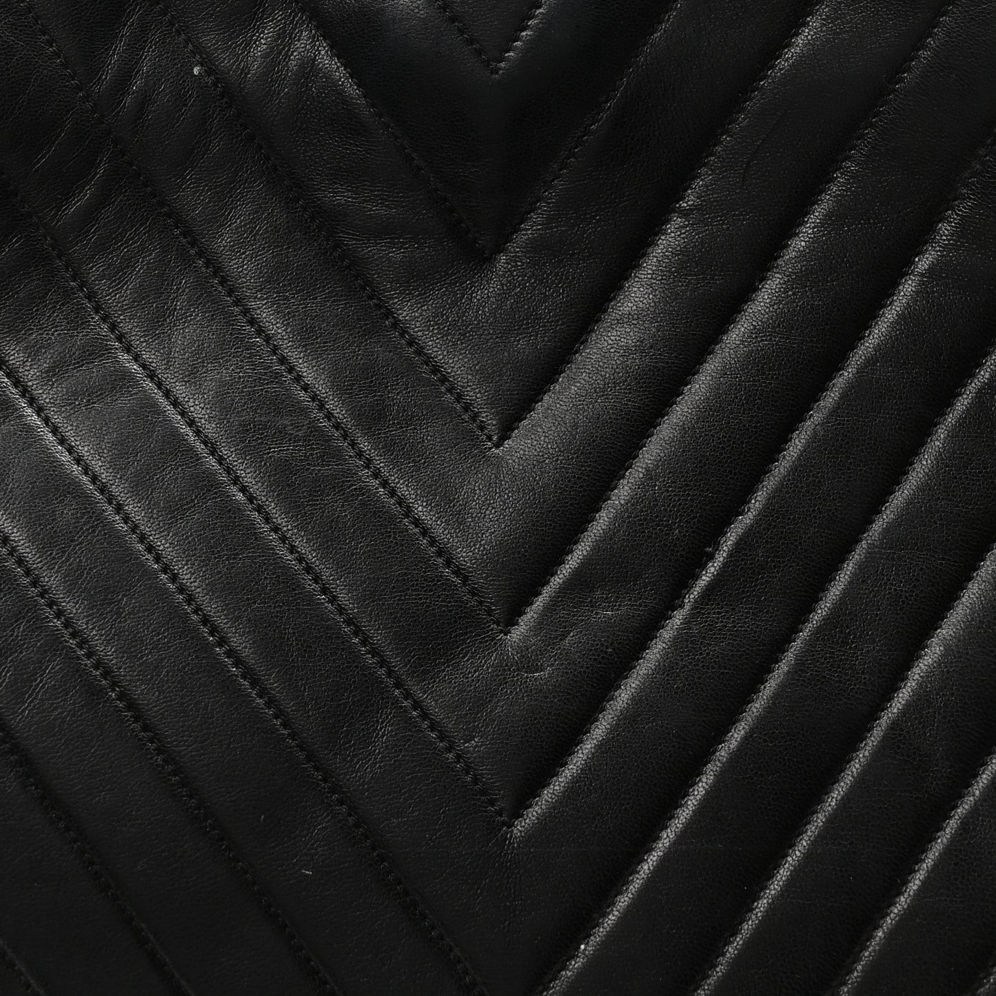 Lambskin Chevron Quilted Tote Black