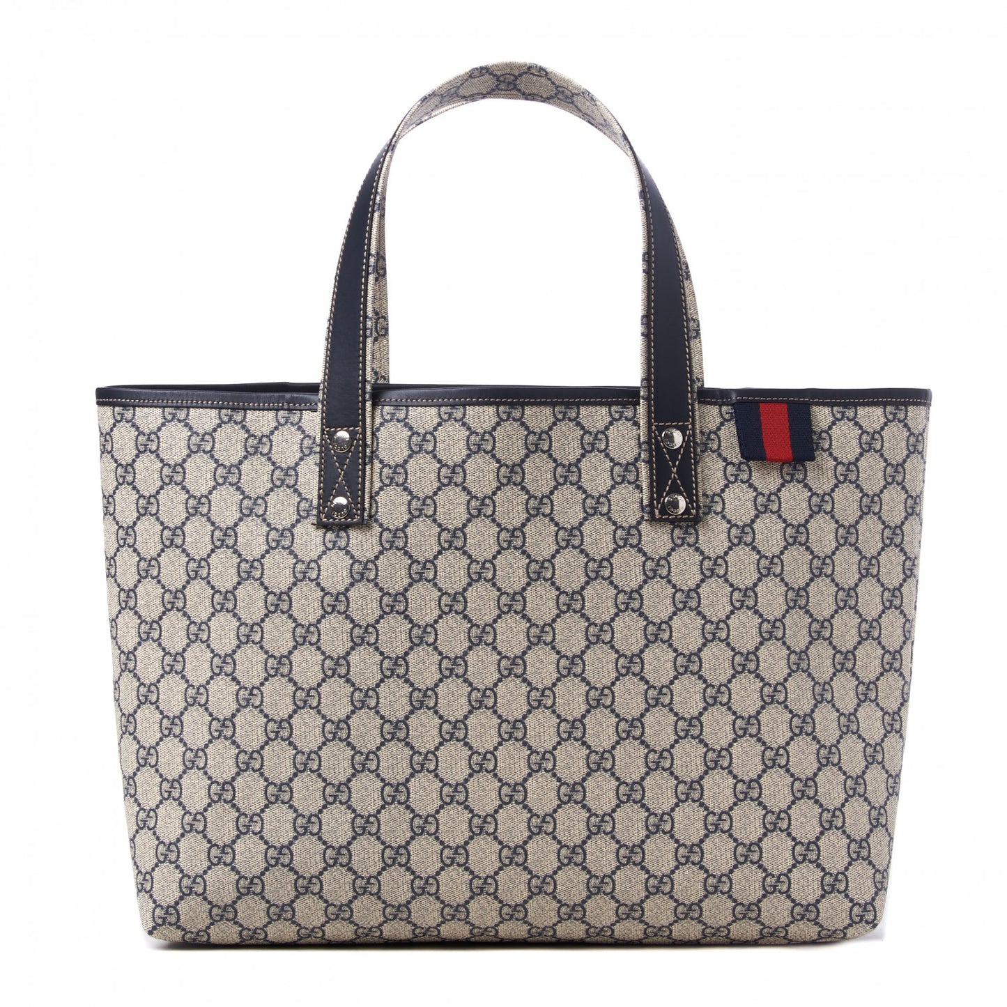GG Plus Monogram Medium Signature Web Loop Tote Navy