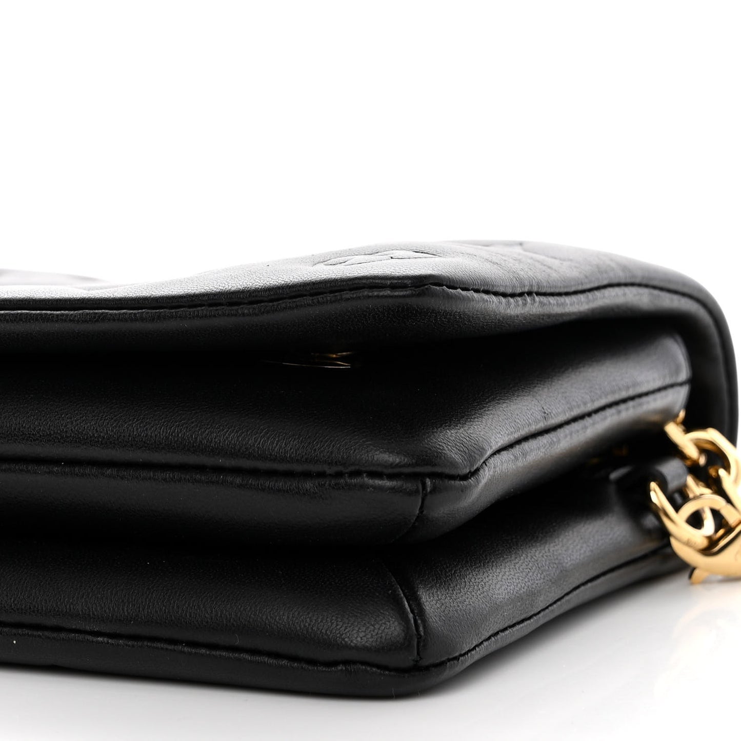 Lambskin Embossed Monogram Pochette Coussin Black