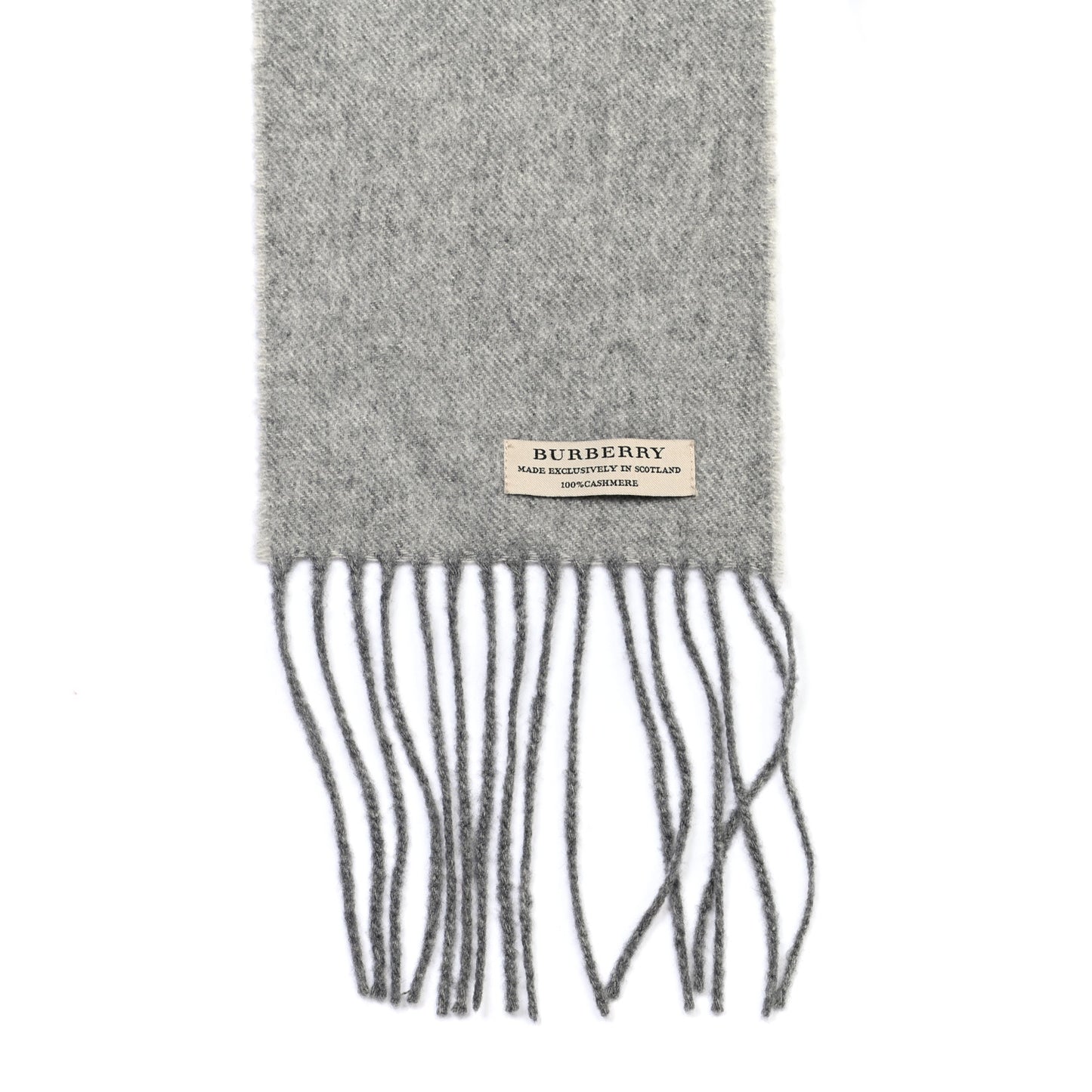 Cashmere Fringe Logo Scarf Grey