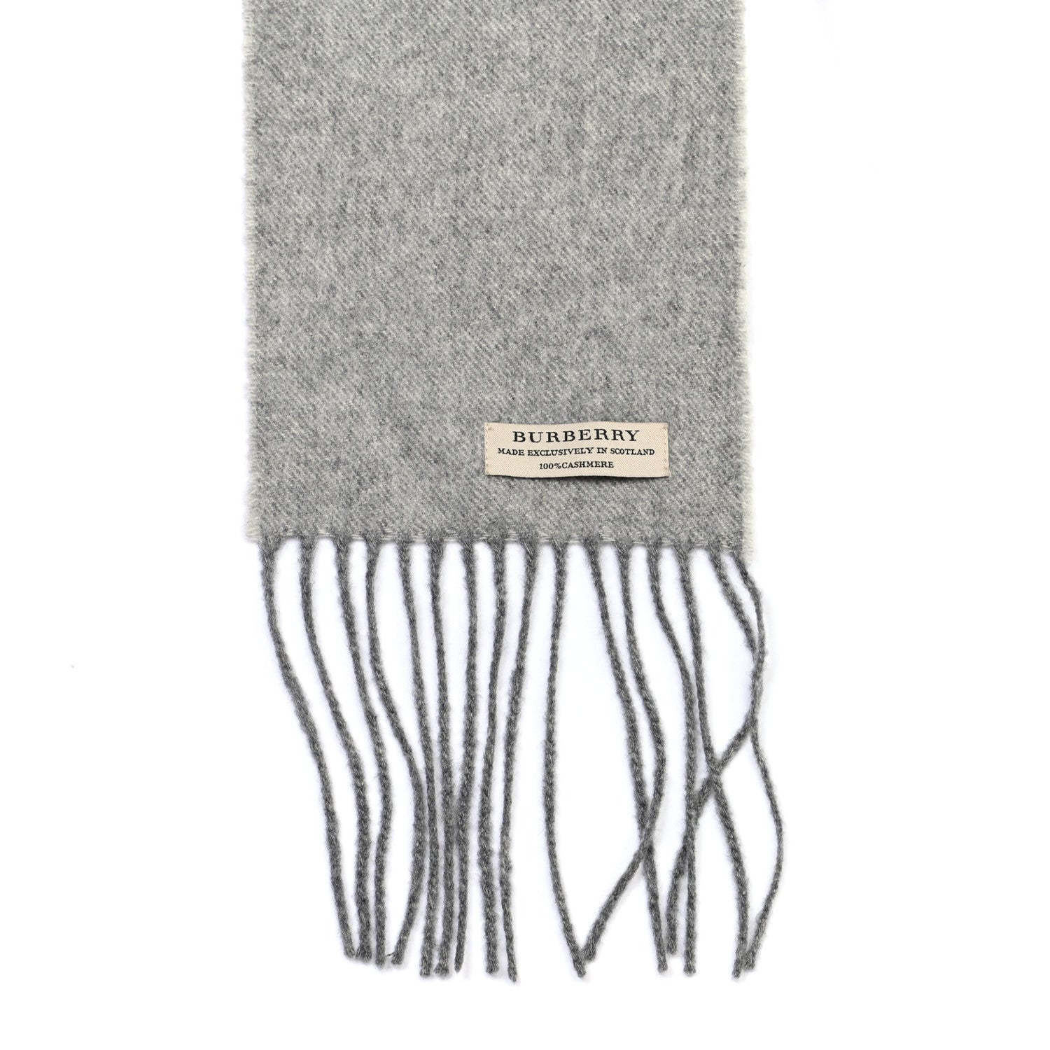 Burberry Cashmere Fringe Logo Scarf Grey 4 of 5