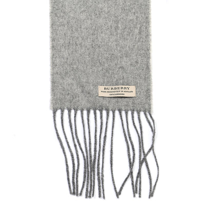 Burberry Cashmere Fringe Logo Scarf Grey 4 of 5