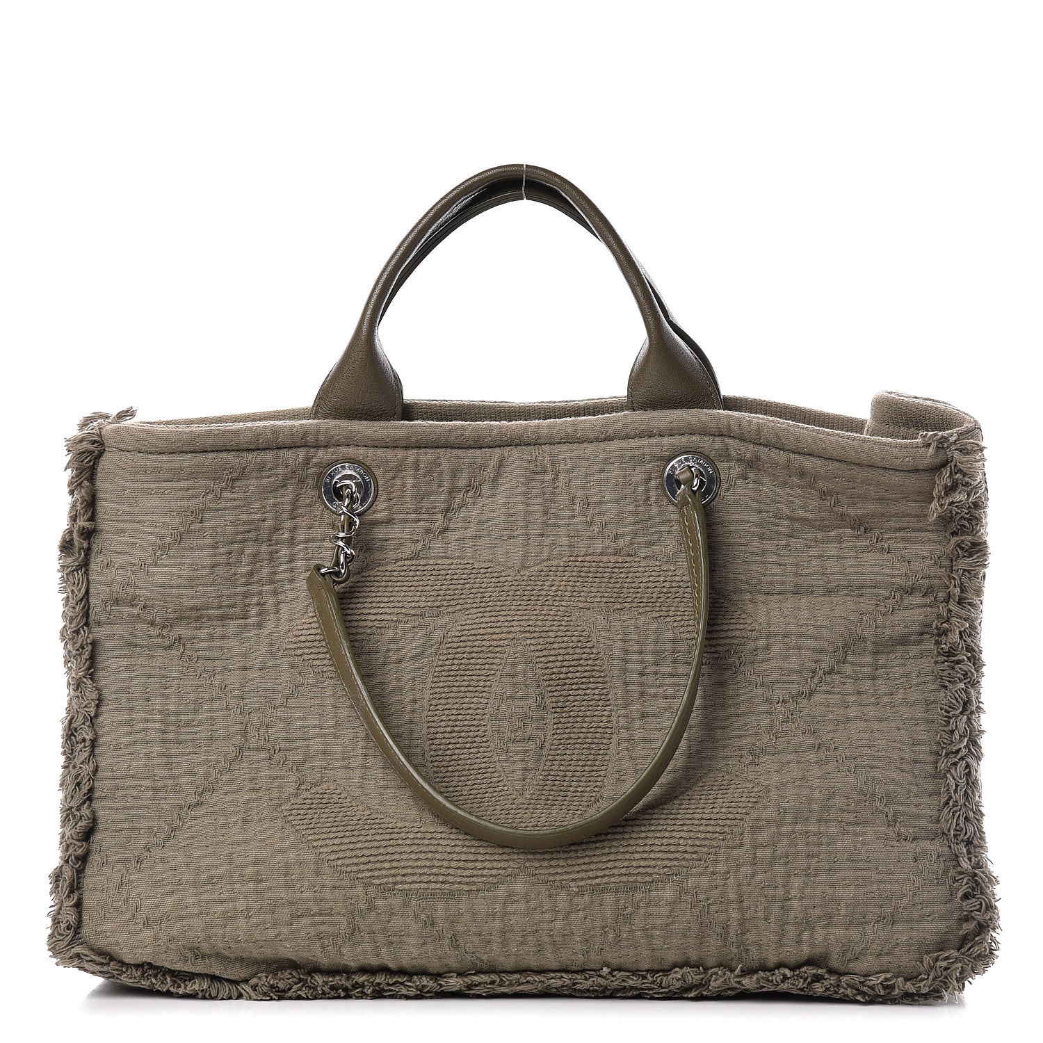 Chanel Canvas Large Double Face Shopping Tote Green 1 of 13