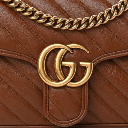 Gucci Azalea Calfskin Matelasse Diagonal Small GG Marmont Shoulder Bag Cuir 8 of 11