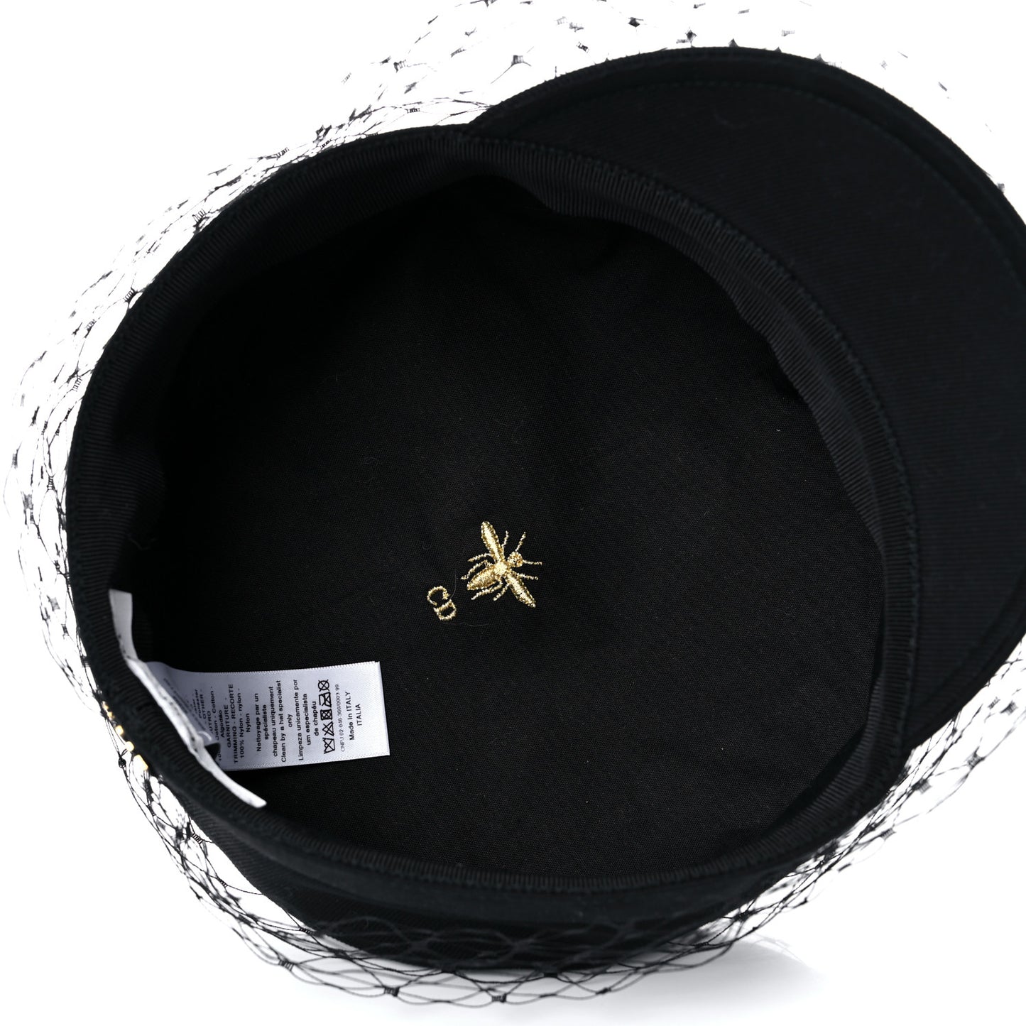 Cotton Canvas Arty Cap with Veil 58 Black