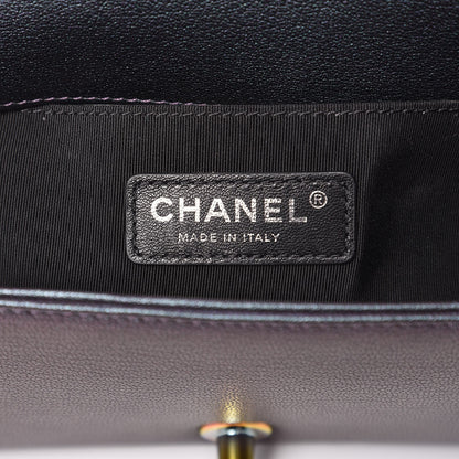 Chanel Iridescent Goatskin Quilted Small Boy Flap Purple 6 of 8