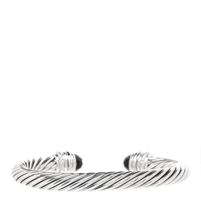 David Yurman Sterling Silver Diamond Black Onyx 7mm Cable Classics Crossover Bracelet 3 of 4