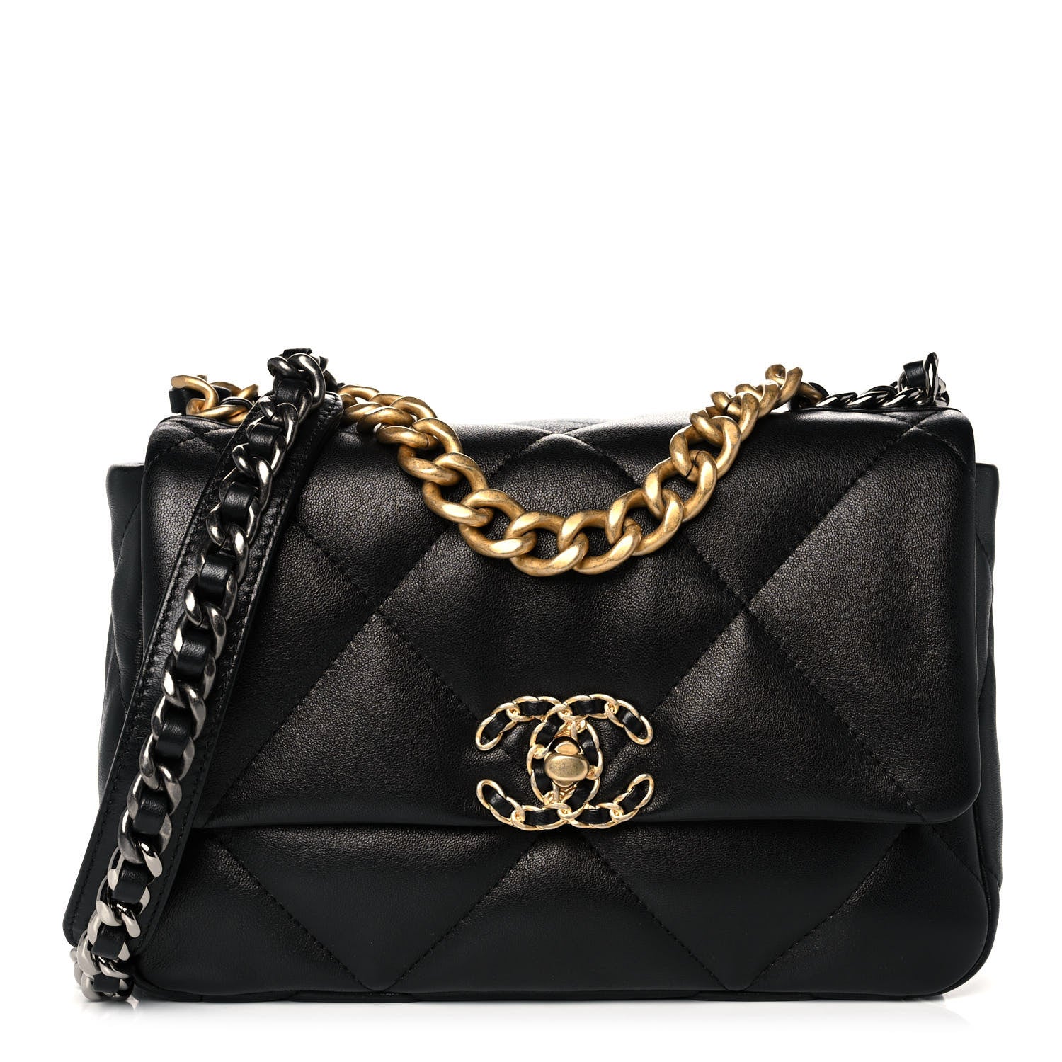 Chanel Lambskin Quilted Medium Chanel 19 Flap Black 1 of 11