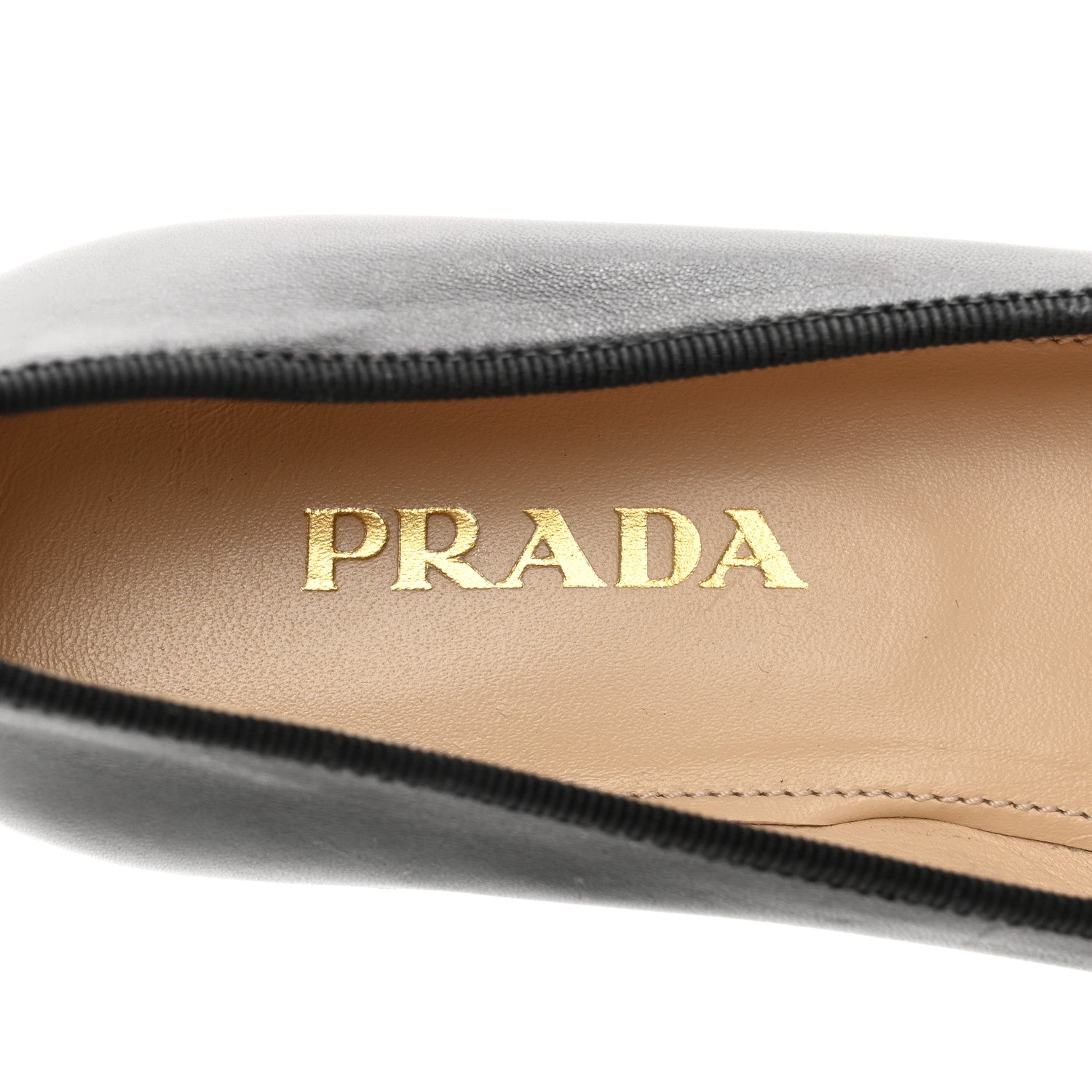 Prada Nappa Vernice Cap Toe Logo Bow Ballerina Flats 35 Black 7 of 14