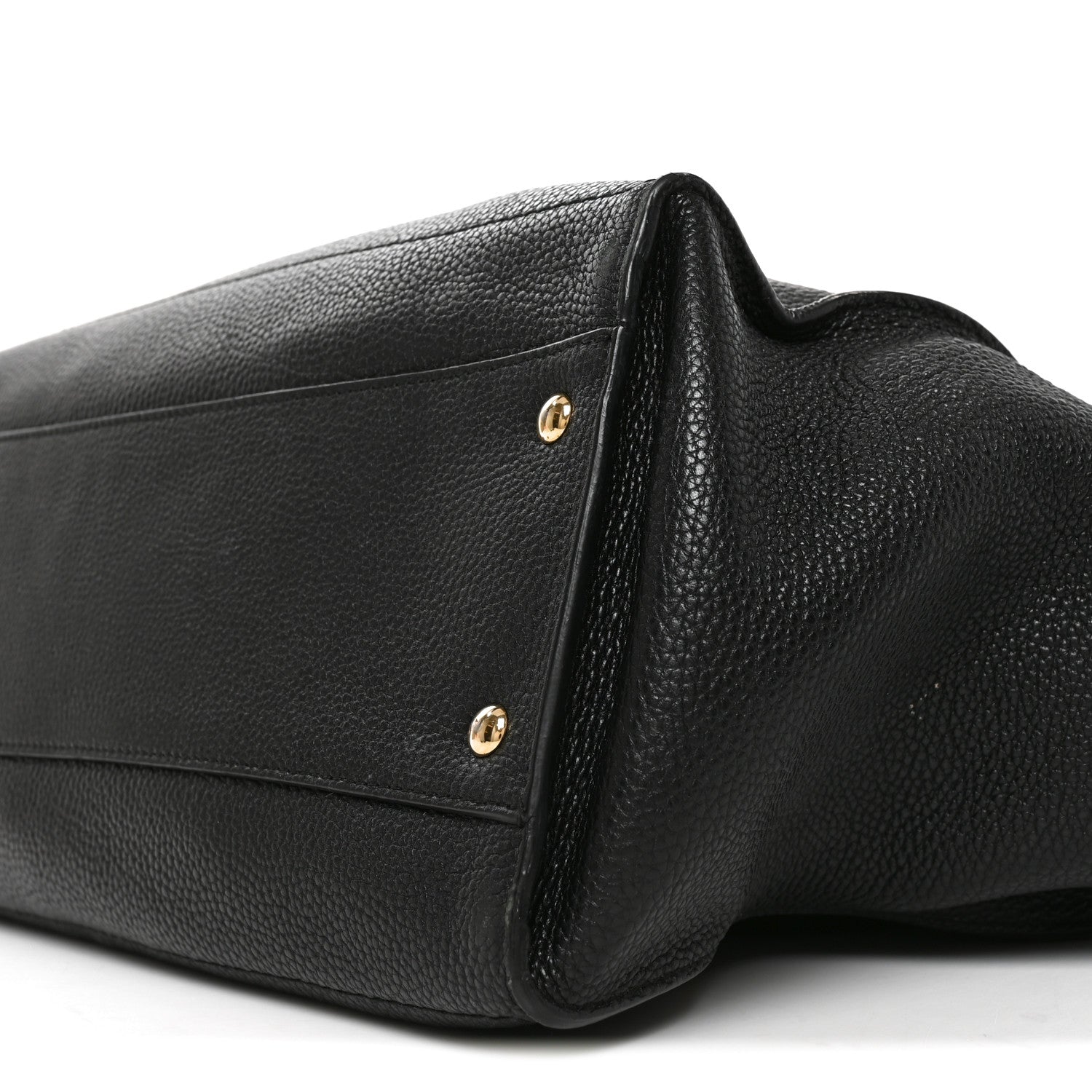 Salvatore Ferragamo Hammered Calfskin Double Handle Medium Amy Tote Black 9 of 9