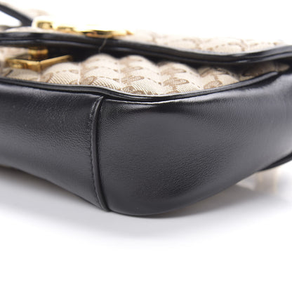 Gucci Monogram Matelasse Diagonal Mini GG Marmont Shoulder Bag Beige Black 10 of 11