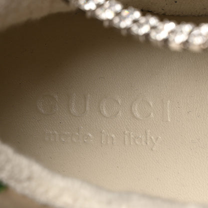 Gucci Nubuck Calfskin Web Removable Crystals Mens Screener Sneakers 9 Dusty Milk New Mystic White 6 of 7
