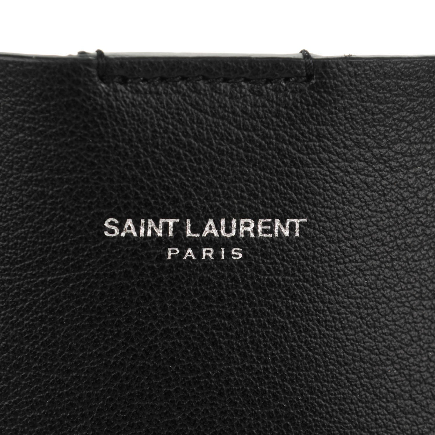 Saint Laurent Calfskin Large Fringe Shopping Tote Black 6 of 8