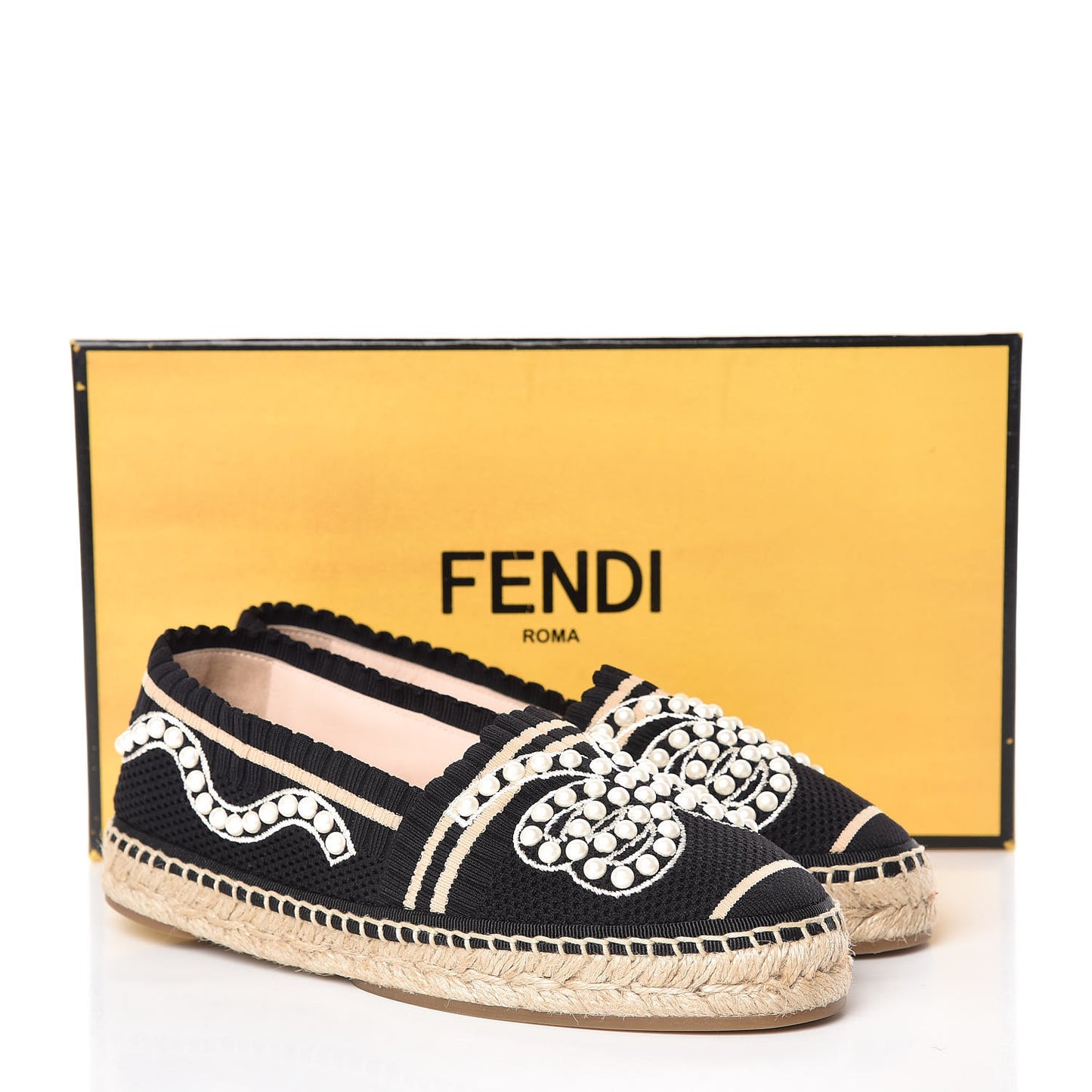Knit Pearlescent Espadrille 35.5 Black