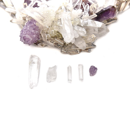 Chanel Quartz Amethyst Crystal Poured Glass CC Chain Necklace Silver Purple 6 of 6