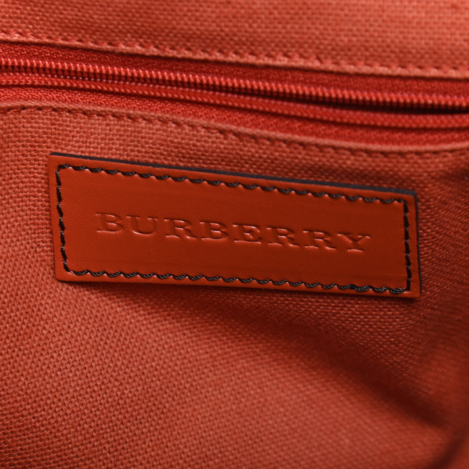 Burberry Haymarket Check Small Brogue Tassel Tote Bright Russet 6 of 9
