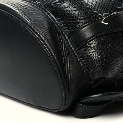 Gucci Calfskin GG Tennis Embossed Double Buckle Backpack Black 10 of 17