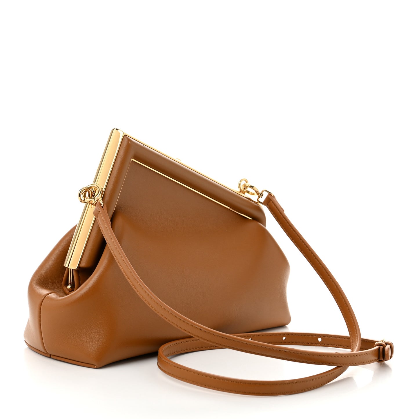 Shiny Nappa Small Fendi First Caramello