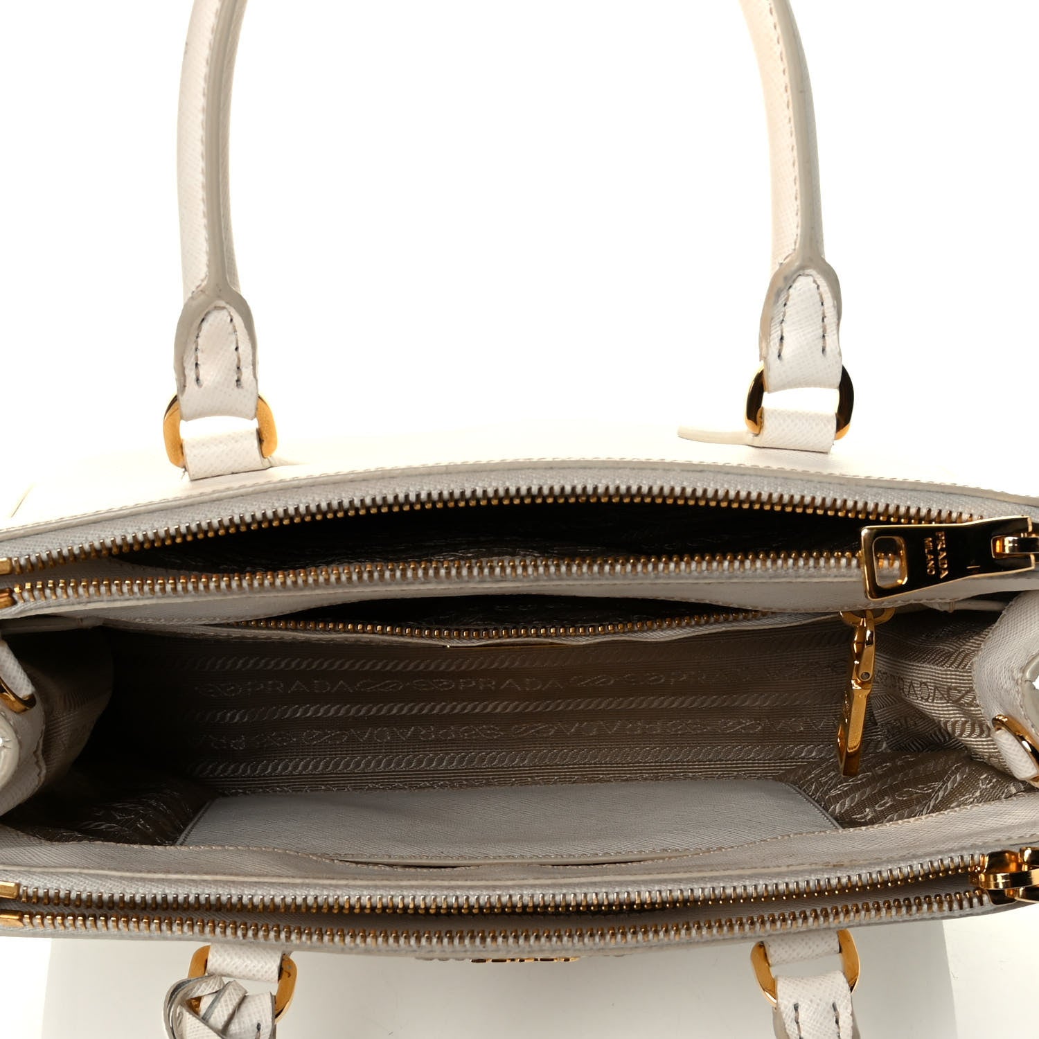 Prada Saffiano Small Galleria Double Zip Tote Talco 4 of 7