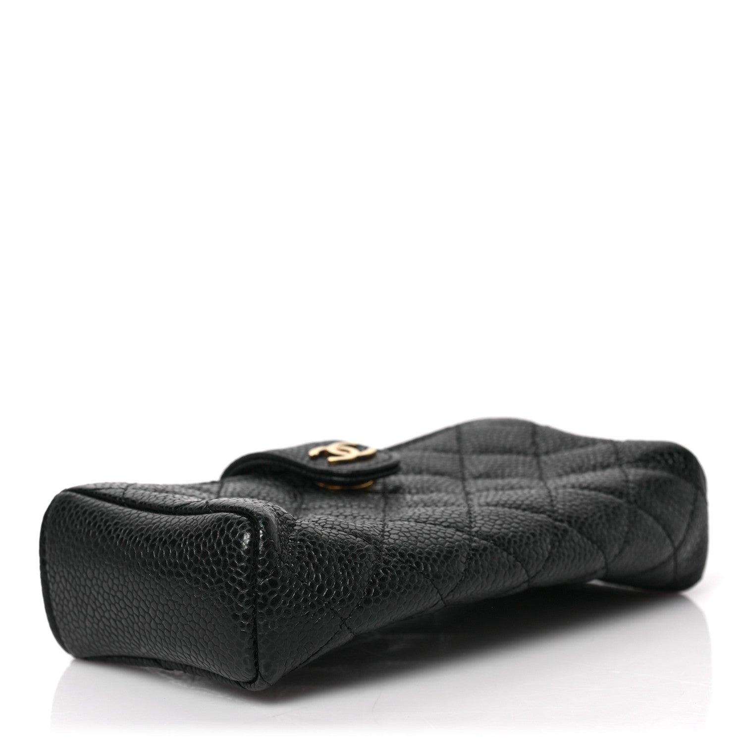 Chanel Caviar Quilted Mini Phone Holder Clutch Black 3 of 7