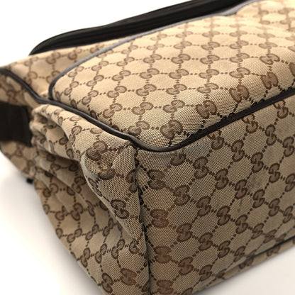 Gucci Monogram Natural Pigskin Large Diaper Bag Beige Ebony Cocoa Dark Chocolate 9 of 12