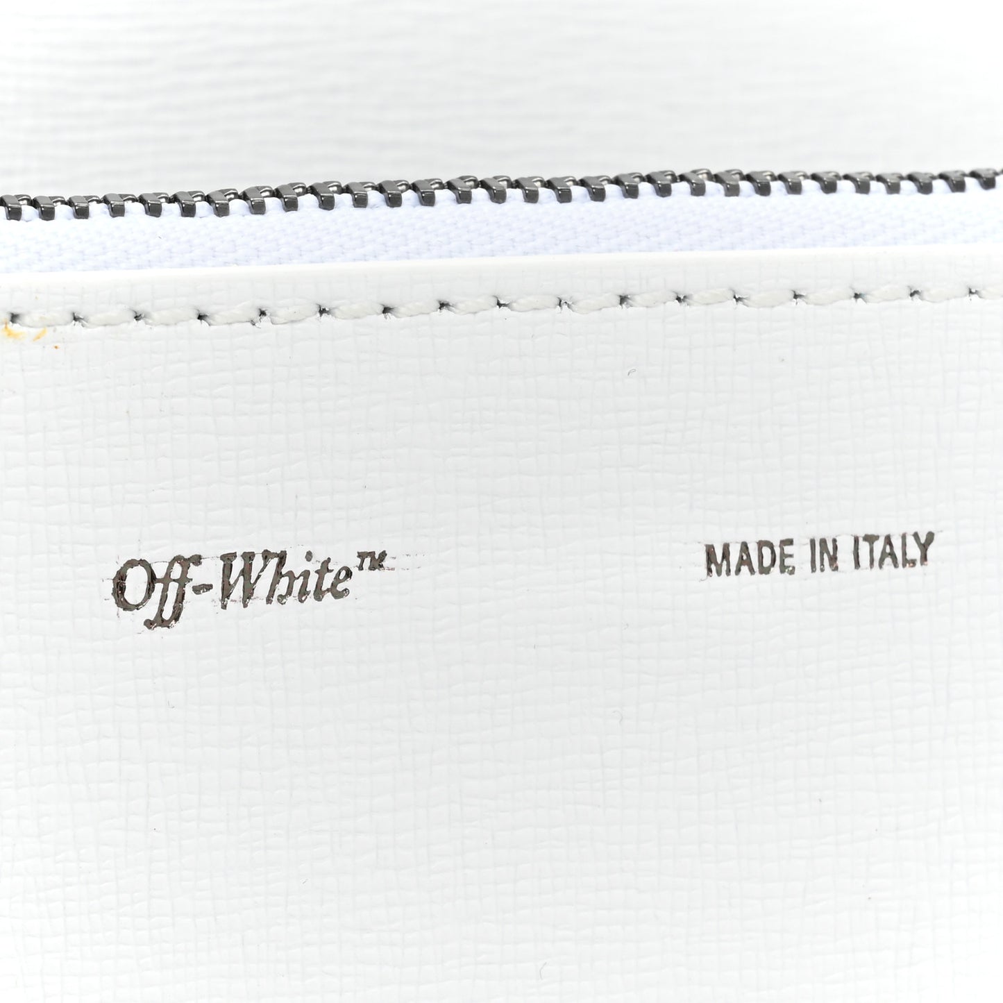 Saffiano Striped Mini Diag Binder Clip Bag White Black Yellow