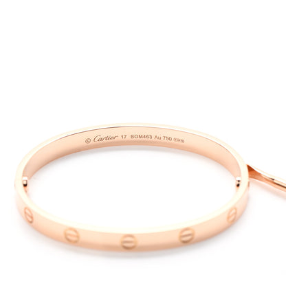 Cartier 18K Pink Gold LOVE Bracelet 17 4 of 6