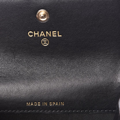 Chanel Lambskin Quilted Boy Card Holder Wallet Black 8 of 11